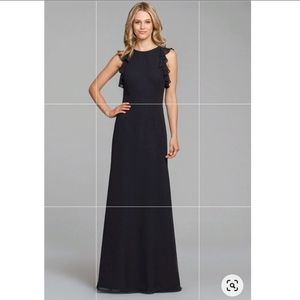 Hayley Paige occasions 5863 ruffle top maxi dress